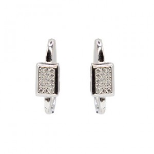 Silver and cz earrings, SIM30-1